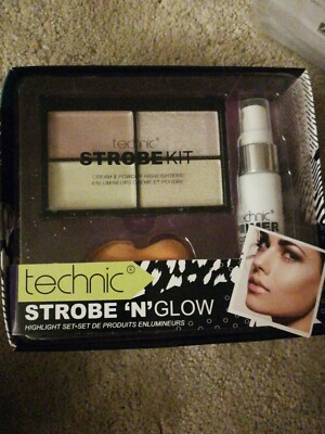 Brandneu im Karton Technic Strobe N Glow 3 Stück Gesicht Make-up Set UVP £15