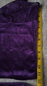 Vintage Purple Velvet & Lace Crop Cami & String Bikini Panty Set Size Small