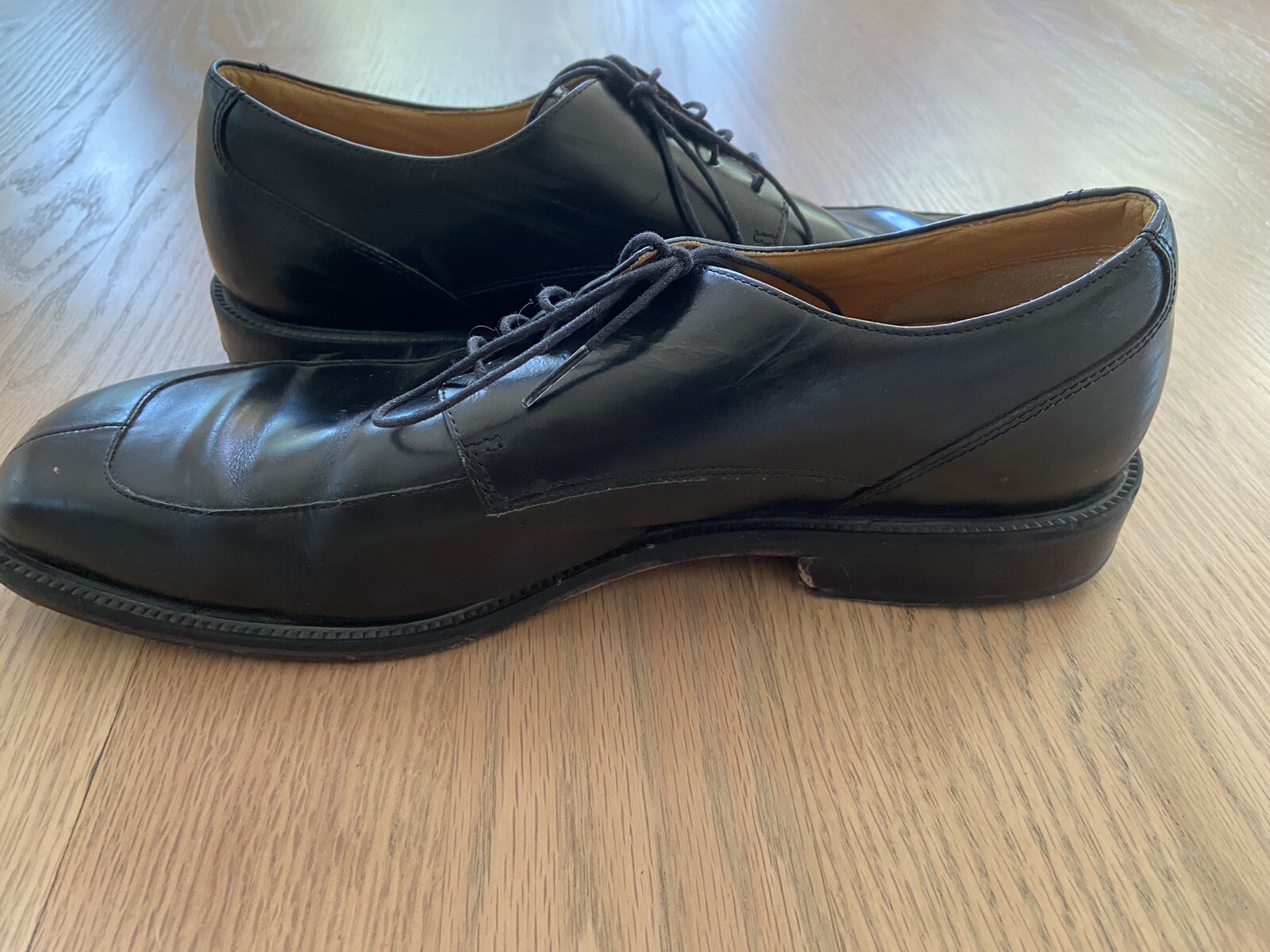 SAOLA ROCKPORT scarpe eleganti grembiule punta Oxford pelle nera uomo taglia 12 usate