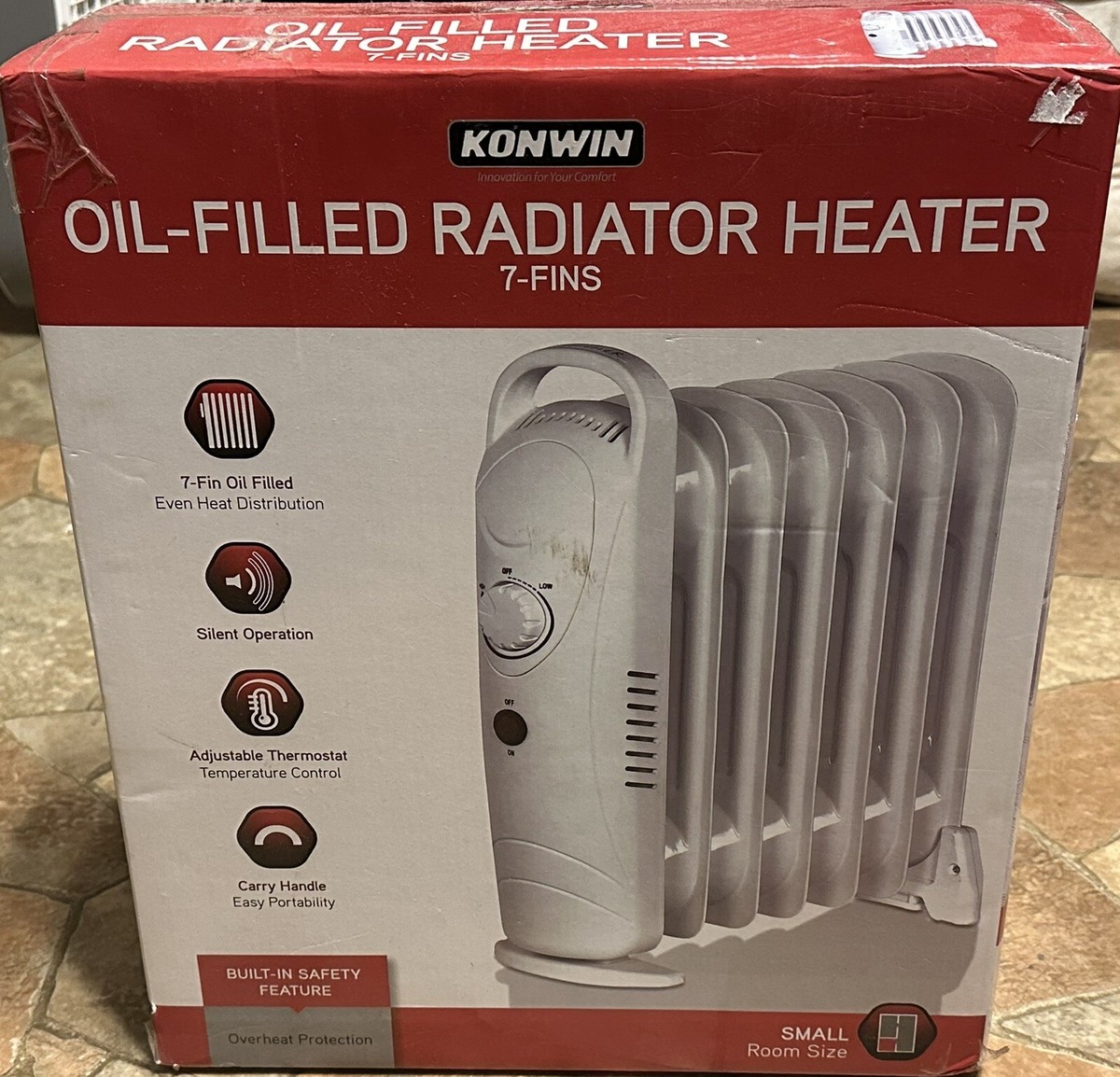 Konwin X01-7 Electric Oil Filled Radiator Heater - White 7-Fins | eBay