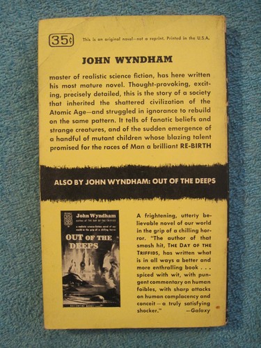 RE-BIRTH by John Wyndham used paperback Science Fiction Ballantine Books - Picture 2 of 2