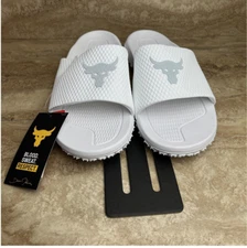 Under Armour Project Rock Slides Sandals White Michelin Wild Gripper Mens 10