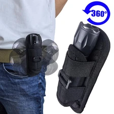 Tactical Flashlight Holster Pouch Rotatable 360° Clip Holder for Police Military