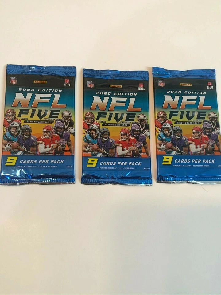 2020 Panini NFL FIVE Football Trading Cards- 3 Pack LOT (9 Cards Each Pack) - Image 2 of 2