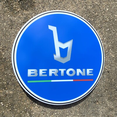 BERTONE TORINO LED WANDLEUCHTE SCHILD LOGO BADGE GARAGE AUTOMOBILIA AUTO FIAT