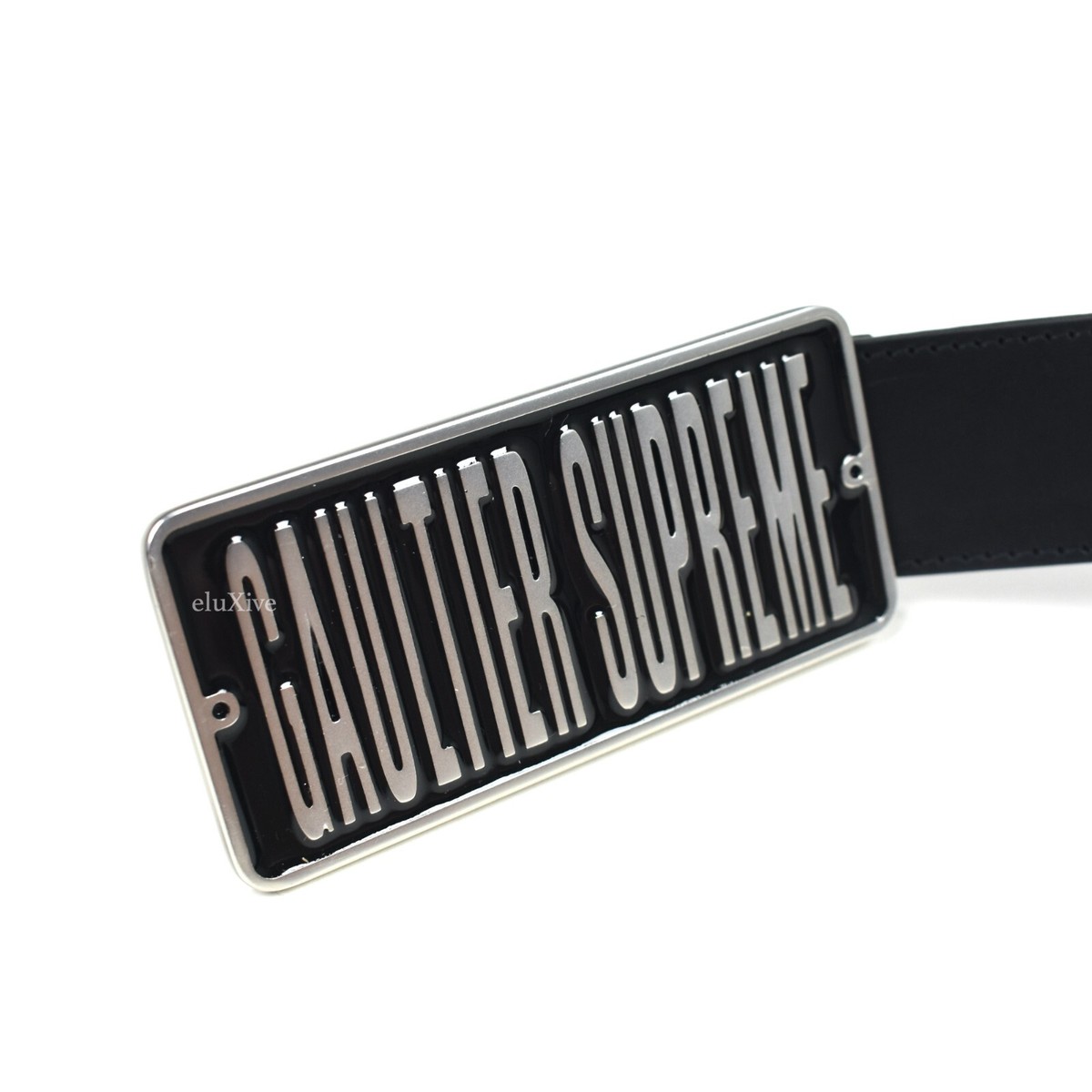 NWT Supreme Jean Paul Gaultier JPG Logo Buckle Leather Belt NWT Supreme Jean Paul Gaultier JPG Logo Buckle Leather Belt