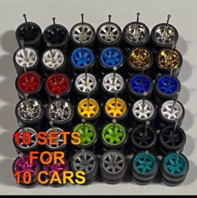 10 RANDOM Real Riders Wheels Rims Tires Set Lot for 1/64 Scale for Hot ...