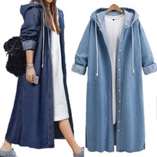 Women Fashion Single Breasted Open Hood Sweatshirt Long Coat Jacket Top Outwear