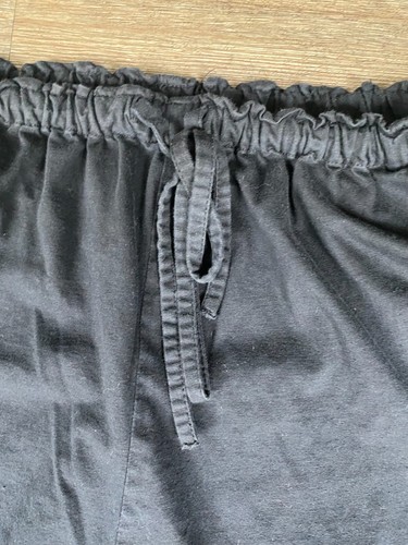 CP Shades Pants Womens 26 Black 100% Linen Wide Leg Ankle Crop Pull On Lagenlook - Picture 3 of 7