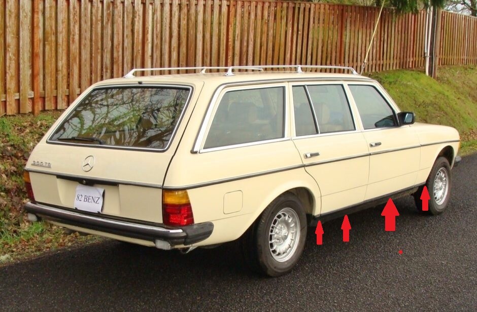 パーツ Mercedes w123 BOSS Fit For Mercedes Benz W123 Wagon Rocke Panel Toe Board Moulding