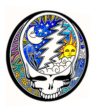 Grateful Dead Steal Your Face Stickers. Sunshine Decal 4 Sizes. Free shipping.