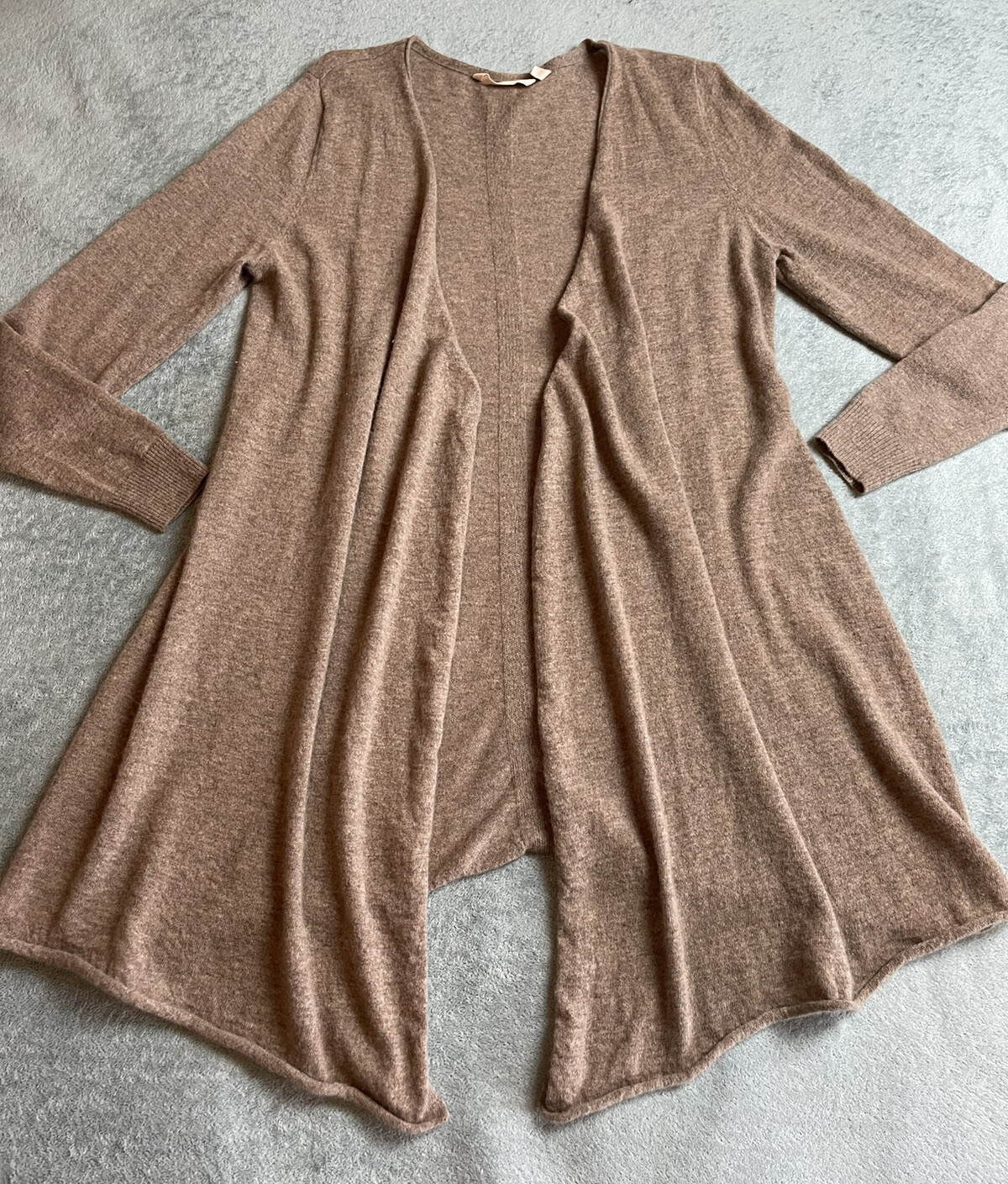SOFT SURROUNDINGS Cashmere Delphine Oatmeal Heather Cardigan Large L eBay