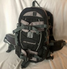 Backside Mens Stix Snow Pack Backpack Gray Black Color Block Zip Pockets Hiking