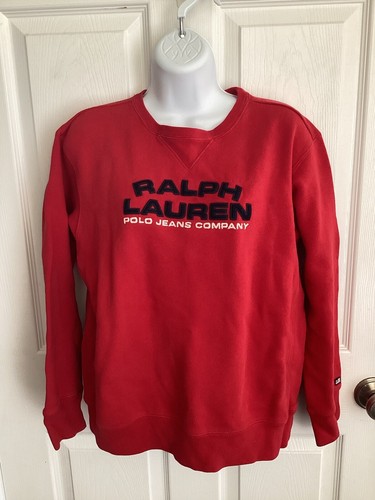 Vintage Ralph Lauren Sweatshirt Women Med Polo Jeans Sweater Flag Y2K Old - Picture 2 of 4