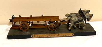 Antique Wood & Composition Munchner Beer Wagon Toy Elastolin Germany aa-82
