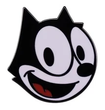 Felix the Cat Classic Black White Cartoon 1.25" Enamel Pin Badge