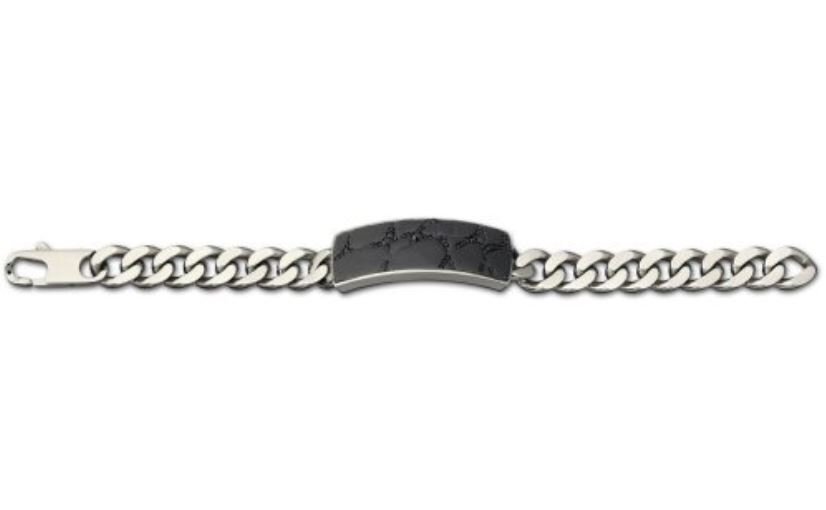 Swarovski Nevada Bracelet Crocodile Print Men/Unisex Jet Crystal Steel 1085197 Swarovski Nevada Bracelet Crocodile Print Men/Unisex Jet Crystal Steel 1085197