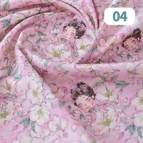 50*145cm Chinese Girl Printed Cotton Fabric Dress Tablecloth Sewing DIY - Picture 18 of 25