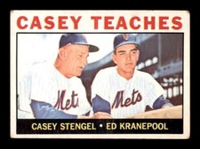 1964 Topps #393 Casey Teaches (Casey Stengel / Ed Kranepool) - Crease Free