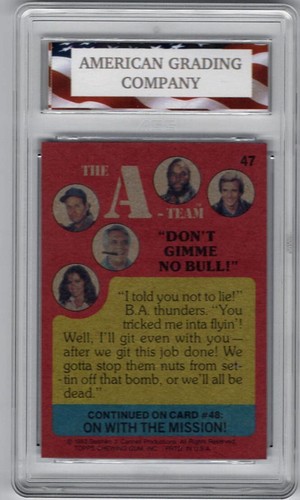 1983 Topps #47 Mr. T A Team AGC 9 Mint Don't Gimme No Bull! - Picture 2 of 2