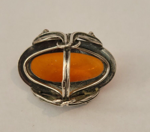 Vintage großer Bernstein Ring Set in Silber - Bild 2 von 10