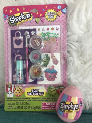 SHOPKINS EASTER *Body Tattoo Set* AND *Easter Egg* BRAND NEW/sealed