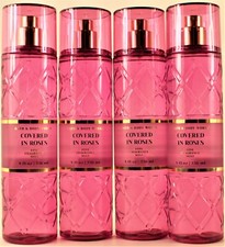 QTY 4 - Bath  Body Works COVERED IN ROSES Fine Fragrance Body Mist Spray 8Oz