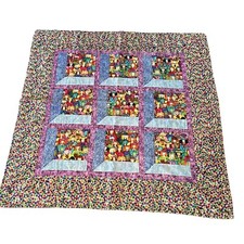 37 X 37 2001 Patchwork Quilt Garden Theme Signed