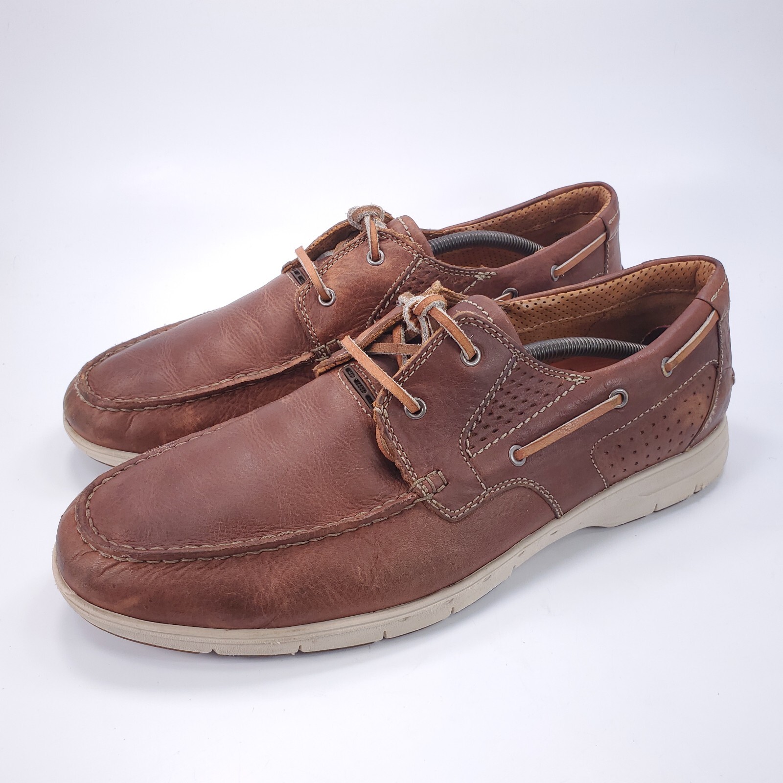 Casual Leather Lace Up Boat Shoe Mens 