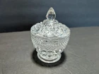 Anchor Hocking Wexford Footed Sugar Bowl, Candy Dish with Lid 5" tall Vintage #2