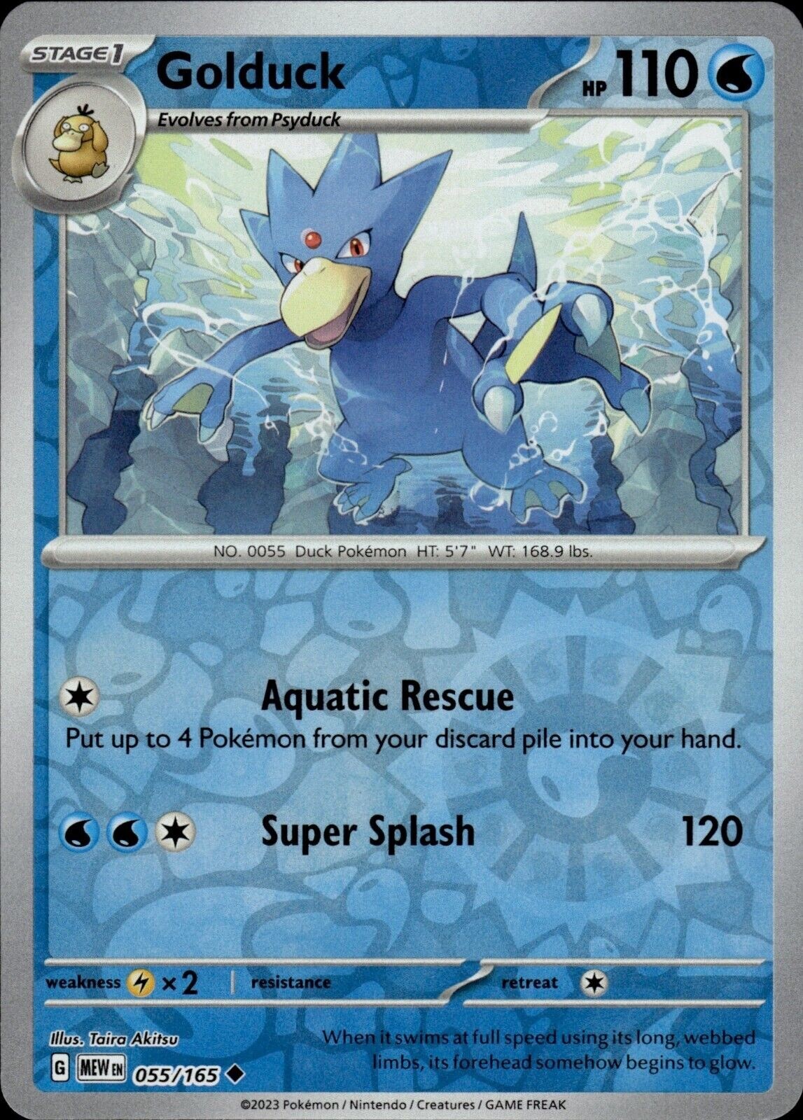 Pokémon 151 - Golduck 055/165 - Reverse Holo - NM/M