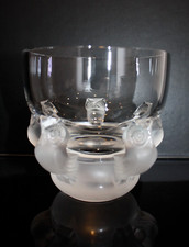 Lalique Vase Bowl Schale Hiboux Eulen Owls Chouettes