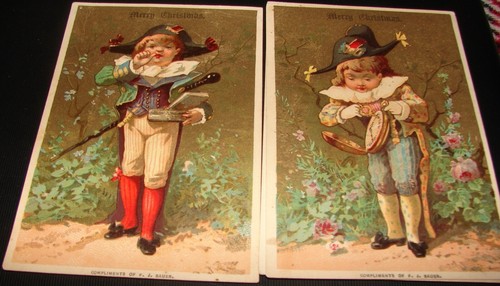 f.a. bauer/ trade cards/ victorian/ holidays/ merry christmas