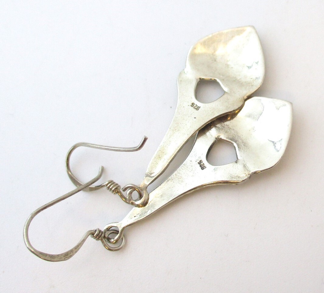 Beautiful Sterling Dangle Drop Shell Earrings    … - image 4