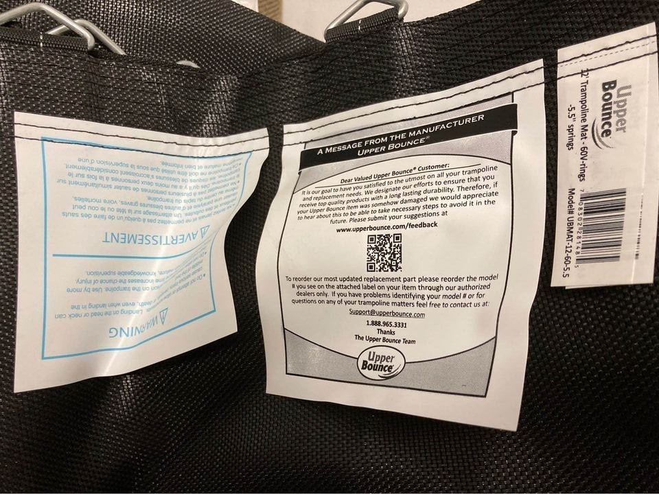 NEW Upper Bounce Trampoline Replacement Mat UBMAT-12-60-5.5  for Round Frames