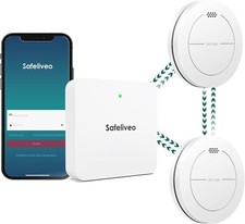 Smoke Detector Interconnected WiFi Alarm Battery Integrated Siren Set 2 Pcs