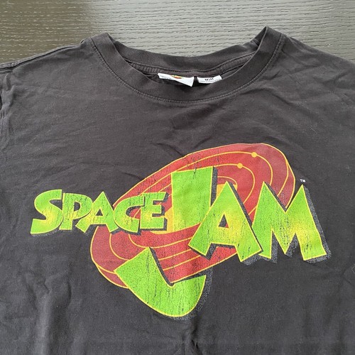 Vintage Space Jam Movie Logo Spell Out Graphic Shirt Grey Adult Medium EUC RARE - Picture 2 of 5