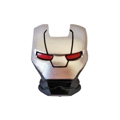 LEGO - Minifig, Visor Top Hinge with Silver Face Shield & Red Eyes - Black
