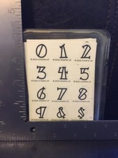Stampin' Up Bold-Line Alphabet Numbers New Wood Unmounted Rubber Stamp 2000