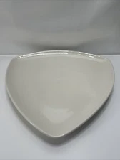 Homer Laughlin China USA Triangle Platter Dish 12"  Large Ivory Ceramic Vintage