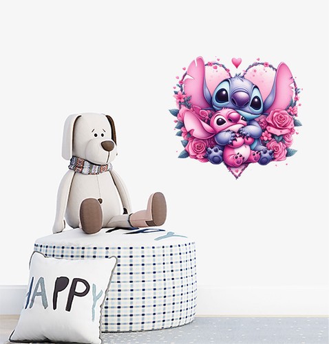 Inspired By Angel Stitch Valentines Day Flower Heart Nursery Vinyl Sticker Decal - Bild 2 von 7