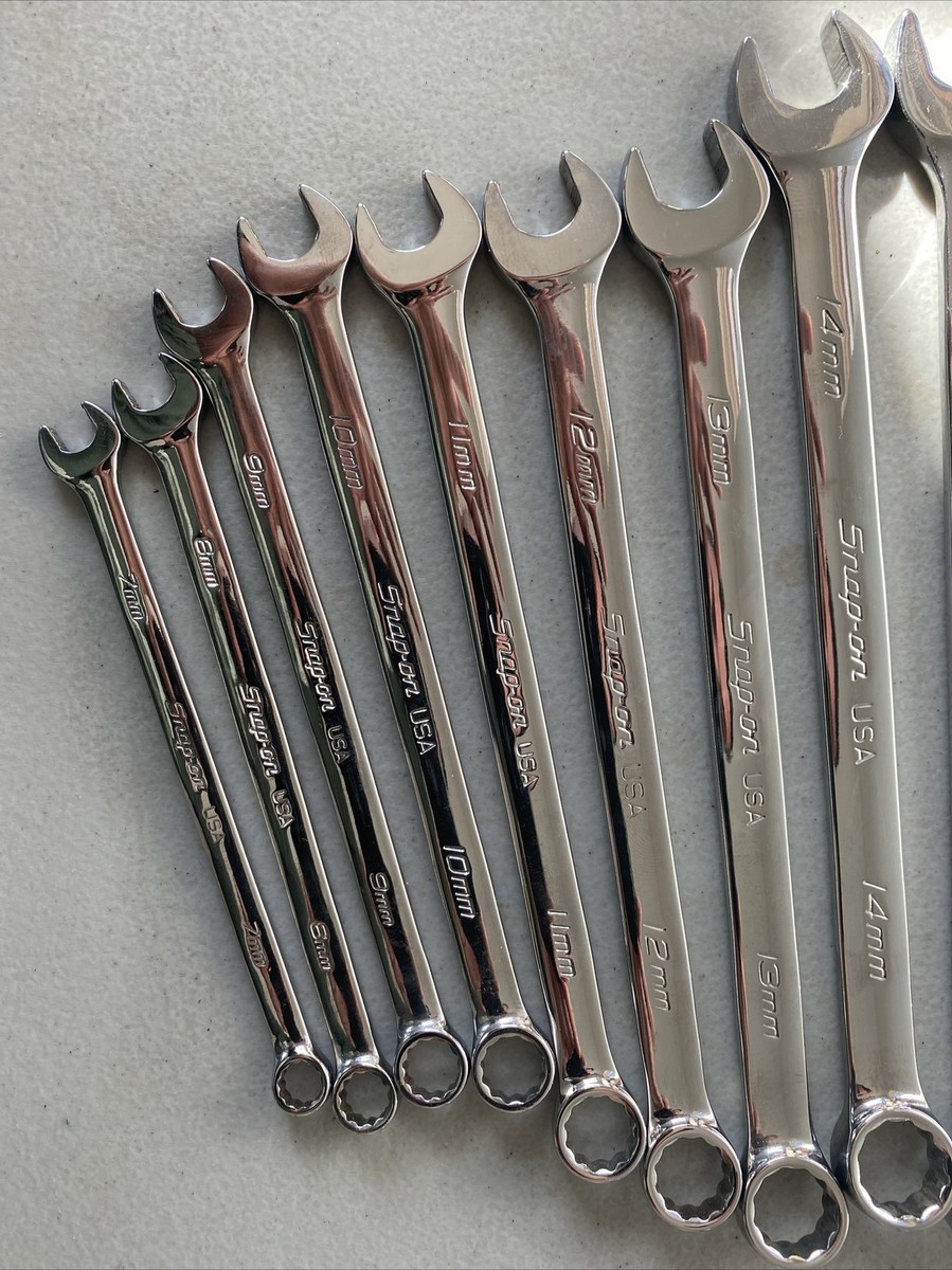 Snap On Combo Wrench Set, SOEXM710 7-22mm, Missing 20mm 15 Snap On Combo Wrench Set, SOEXM710 7-22mm, Missing 20mm 15