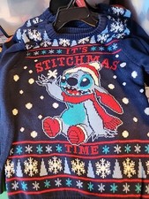 Kids Holiday Disney Stitch Sweater Size 6/7 New With Tags