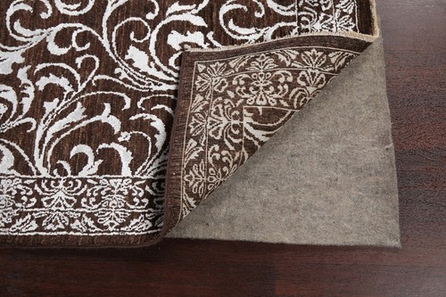 Wool/ Silk Vegetable Dye Versace Design Area Rug Handmade DARK BROWN Silver 8x10 - Picture 7 of 19