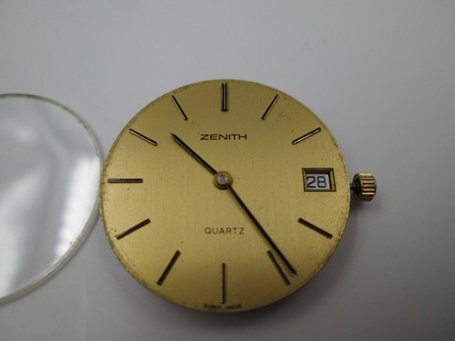 Máquina y esfera Zenith. Cuarzo. Unisex. 7 gemas. Suiza. Años 70. Calendario - Imagen 2 de 4