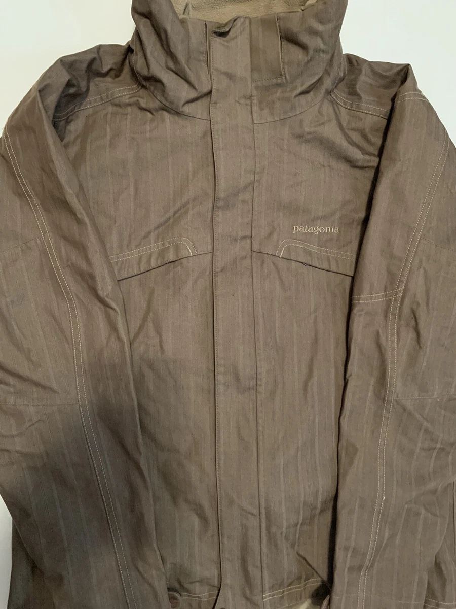 Mens Patagonia Hard Shell Jacket Fleece Mesh Brown RN:51884 RARE | eBay