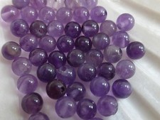 4 x 5mm Half Drilled Purple Amethyst Round Beads Gemstone Semiprecious  (GB1155)