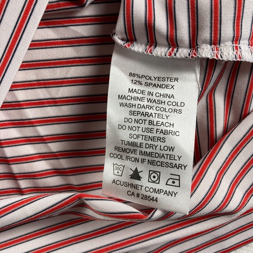 FootJoy FJ Polo Mens Extra Large Red White Striped Golf Stretch Short Sleeve - Imagen 7 de 9