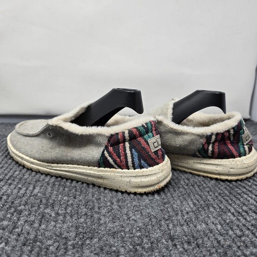 Größe 7 Hey Dude Wendy Funk Damen-Slipper Wolle aztekisch grau Kunstfell gefüttert Freizeit - Bild 6 von 13