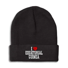 Beanies for Men I Love Equatorial Guinea Winter Hats for Women Acrylic Skull Cap